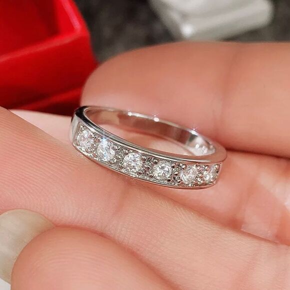 The Neo Band Ring in silver and cubic zirconia - Picture 1 of 11